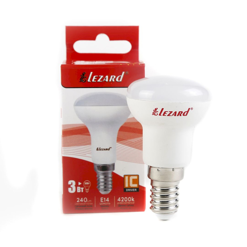 Лампа світлодіодна Lezard LED REFLECTOR 3Вт, E14, 240K (442-R39-1403)
